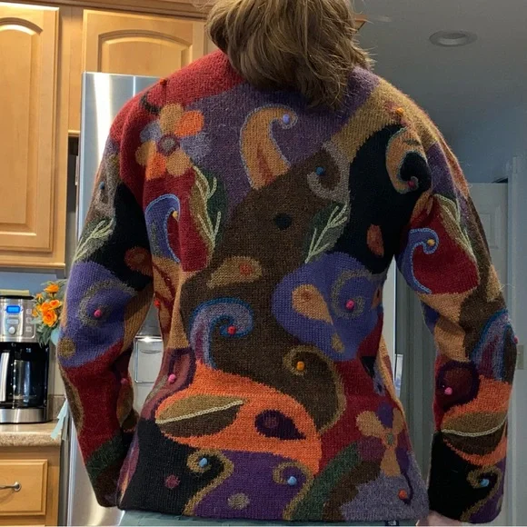 Factoria Perez Alpaca Wool Sweater No Size Tag-Possibly Medium? See Measurements - Picture 5 of 14